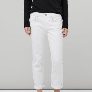 rag & bone women’s white low rise boyfriend jeans